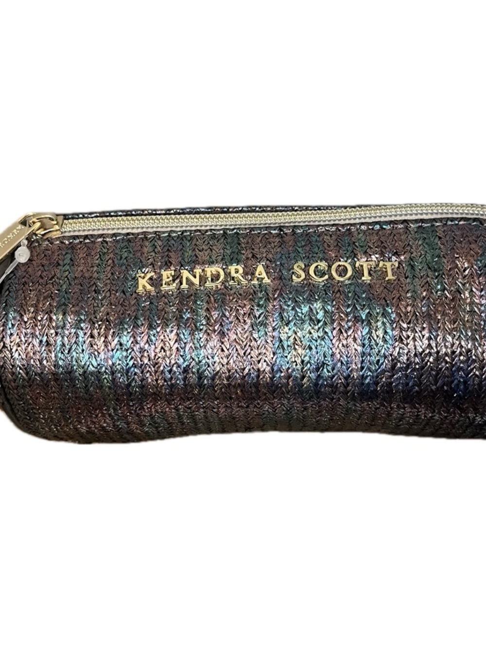 Kendra Scott Iridescent Multi-Color Woven Cosmetic Pouch